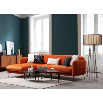 Hoekbank Comfort Plus | Beukenhouten frame | Oranje