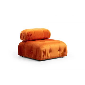 Atelier Del Sofa 1-zitbank | Frame van beukenhout/spaanplaat | Stof van 100% polyester | Oranje