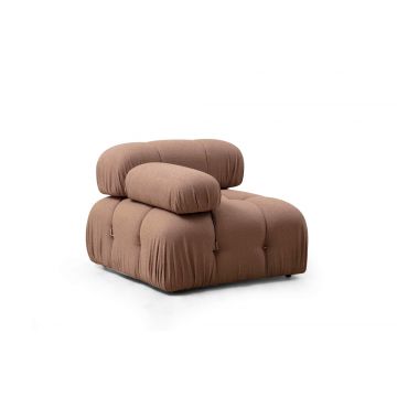 Canapé 1 place en bois de hêtre Atelier Del avec tissu 100% polyester - Brown