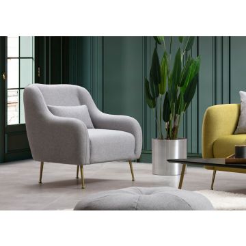 Stijlvolle Wing Chair voor Modern Comfort | Grijs Beuken Houten Frame | 100% Polyester Stof