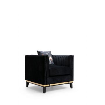 Artie Wing Chair | Beukenhouten Frame | Polyester Stof | Zwarte Poten