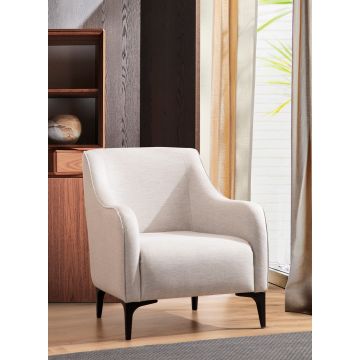 Atelier Del Sofa Wing Chair | Beuken Houten Frame | 100% Polyester Stof | Off White | 2 Kussens