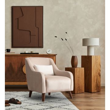 Atelier Del Sofa Wing Chair | Structure en bois de hêtre | Tissu 100% polyester | Ecru