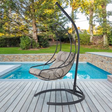 Chaise balançoire de jardin Woody Fashion - gris anthracite