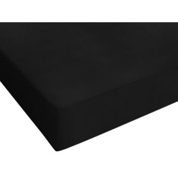 Hoeslaken Jersey zwart 80/90/100x200cm