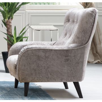 Hilena Wing Chair | Structure en hêtre | 100% Polyester | Marron