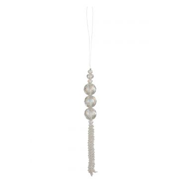 Suspension perles plastique blanc small