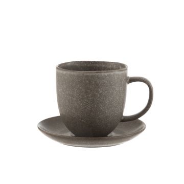 Tasse + sous-tasse louise ceramique marron