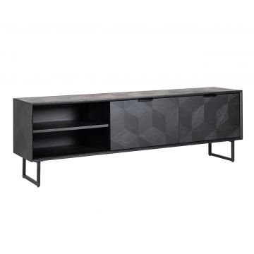 TV-meubel Blax 180cm 2 opklapdeuren - zwart