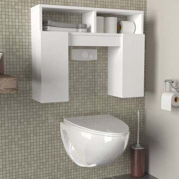 Meuble de salle de bain Furny Home | 18 mm d'épaisseur | 76 de largeur | Blanc