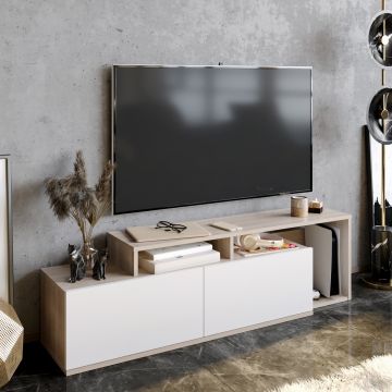 Meuble TV moderne avec étagères | 100% mélaminé | Cordoba White