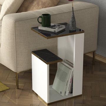 Talon Side Table | 18mm Thick | 29 Width | White Gold Black