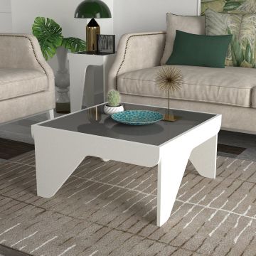 Tera Home Table basse | 18mm Melamine Coated Particle Board | 100% Glass Top
