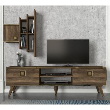 Tera Home TV-meubel | 100% Melamine Gecoat | 18 mm Dik | Walnoot Goud