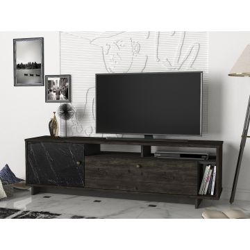 Talon TV-meubel | 18mm Dikte | 140cm Breedte | Zwart Donker Notenhout