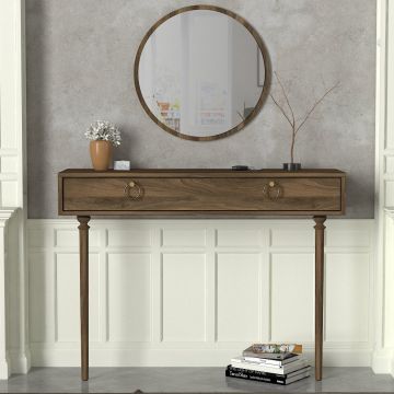 Tera Home Fashion Dresser | 100% Melaminegecoat | Inclusief Spiegel | 120 x 90 x 35 cm | Kleur: Walnoot