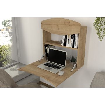 Opvouwbaar bureau met opbergruimte | Tera Home | Eik | 18mm dik