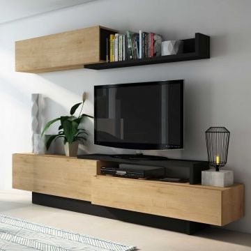 Tv-meubel Izquierdo 240cm 3 deuren - lichte eik 