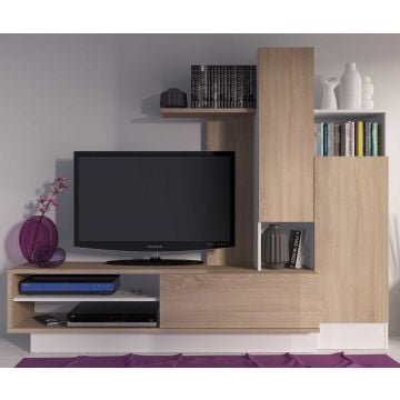 Tv-meubel Benno 200cm - hout/wit