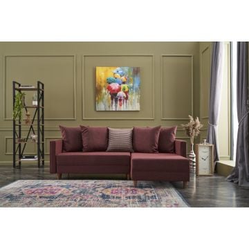 Comfort en stijl: Hoekbank | 215cm Breedte | Claret Red
