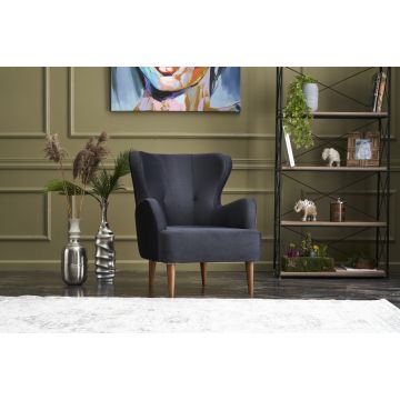 Atelier Del Sofa Wing Chair | Velours | Anthracite