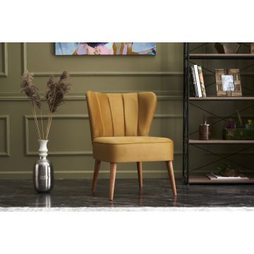 Atelier Del Sofa Wing Chair | Beukenhouten Frame | Goud Stof