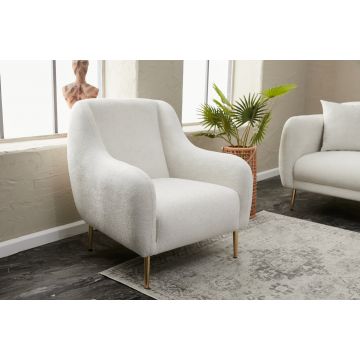 Del Sofa 1-Seat : Beech Wood Frame, Cream Gold Poly Fabric