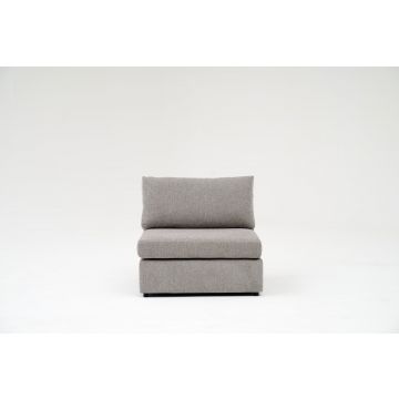 Atelier Del Sofa 1-Seat Module in Light Grey HORNBEAM and Chenille Textured Fabric
