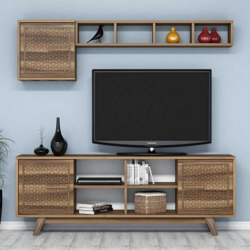 Woody Fashion TV-meubel | 100% Melamine Gecoat | Notenhout | 18mm Dik