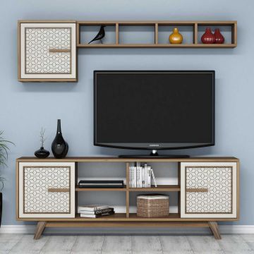 Woody Fashion TV-meubel | 100% Melamine | 18mm Dikte | Walnoot Crème