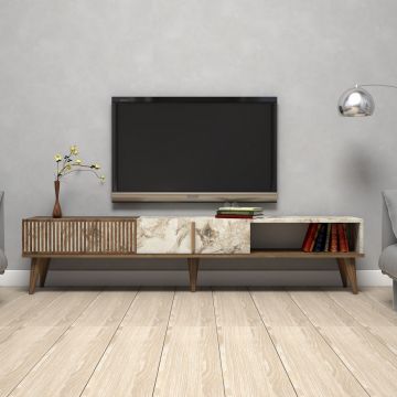 Woody Fashion TV-meubel | 100% Melamine Laag | Notelaar Wit