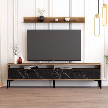 Woody Fashion TV-meubel | 18mm Melamine Laag | 180 cm Breedte | Noten Zwart