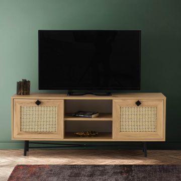 TV-meubel | 100% Gemelamineerd | Eiken Zwart