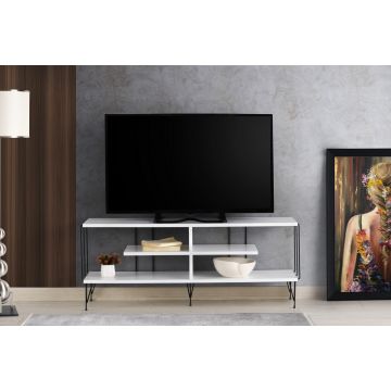 Kalune TV Stand | 18mm Thick | Metal Legs | 120cm Width | White