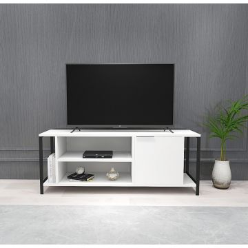 Meuble TV design Kalune | 100% mélaminé | 18mm d'épaisseur | Blanc Noir