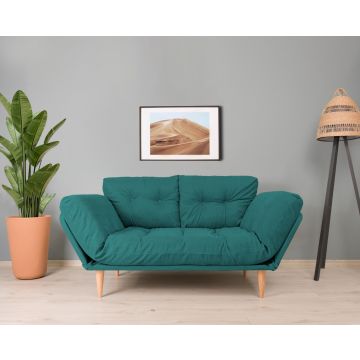 Canapé-lit 3 places | Confort et design unique | Structure en métal | Vert pétrole