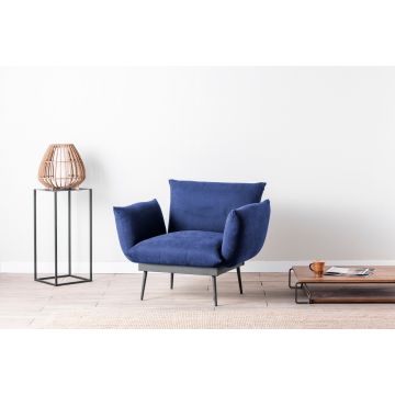 Atelier Del Sofa Wing Chair 100% métal - Bleu marine