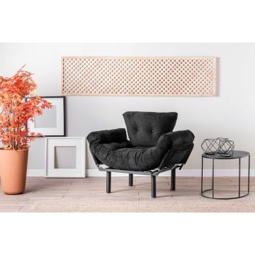 Verstelbare fauteuil Del Sofa | 95 x 70 x 85 cm | Zwart