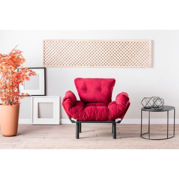 Atelier Del Sofa Wing Chair en marron avec structure 100% métal et tissu polyester