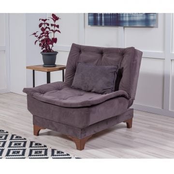 Atelier Del Sofa Wing Chair | Structure en bois de pin | Tissu 100% Soho | Couleur anthracite