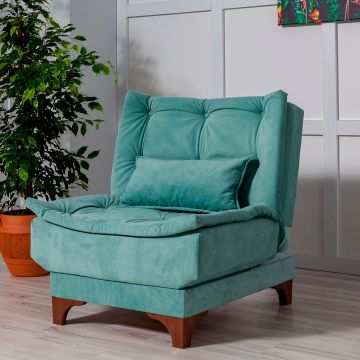 Atelier Del Sofa Wing Chair | Structure en bois de pin | 100% Soho Fabric | Sea Green