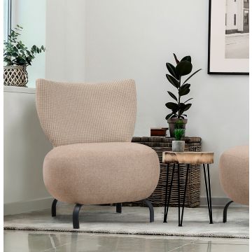 Atelier Del Sofa Wing Chair, Cream Chenille, Hornbeam Frame