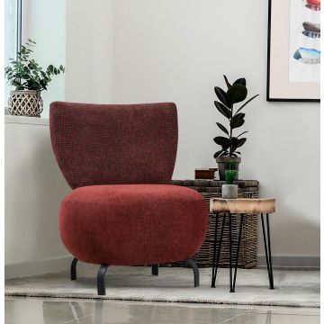 Atelier Del Sofa Wing Chair | Claret Red | Hornbeam Wood Frame