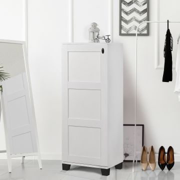 Vella Shoe Cabinet | 18mm Melamine Board | Plastic Legs | White