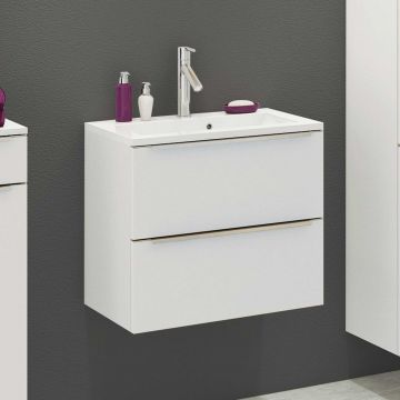 Meuble lavabo Hansen L60xP39cm avec 2 tiroirs - blanc 