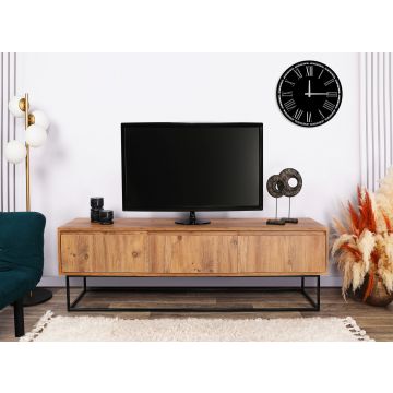 Almaren TV-meubel | 18mm Dikte | Metalen poten | Walnoot Zwart