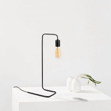Opviq Lampe de table | Corps en métal | Hauteur 55 cm | E27 Max 40W | Noir