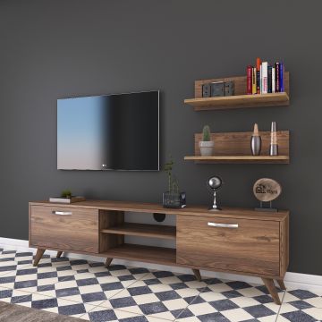 Wren TV-meubel | 100% Melamine | Notenhout | 180 cm Breedte