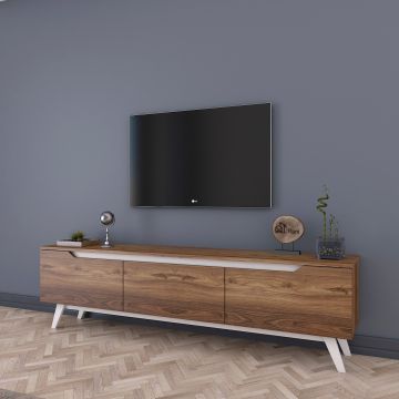 Wren TV-meubel | 100% Melamine Gecoat | 180 cm Breedte | Wit Noten