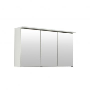 Spiegelkast Bobbi 120cm model 1 3 deuren & ledverlichting - wit
